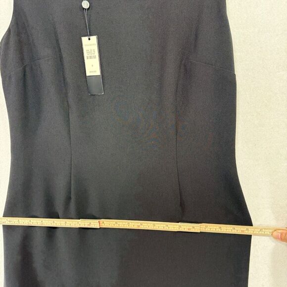 Talbots Dress Women 8 Black Sheath Scalloped Sleeveless Elegant Preppy Classic - Picture 11 of 14